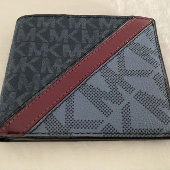 Michael Kors Men's Blue and Burgundy Card Holder - Picture 1 of 4